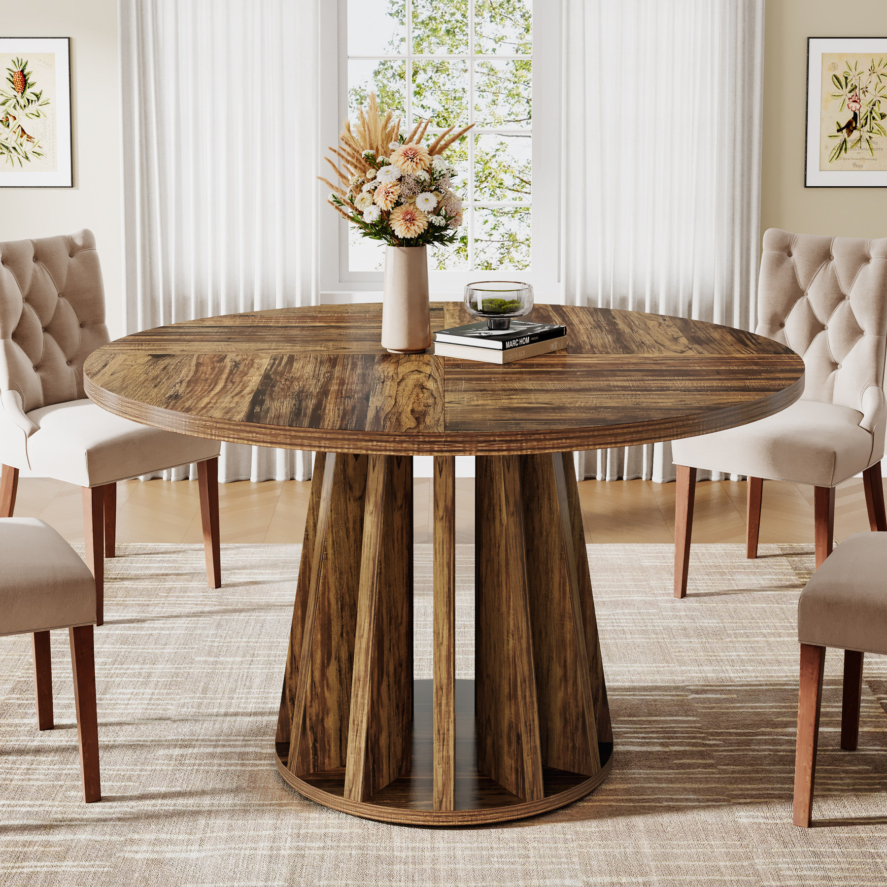 Millwood Pines 47" Round Dining Table For 46 People & Reviews Wayfair